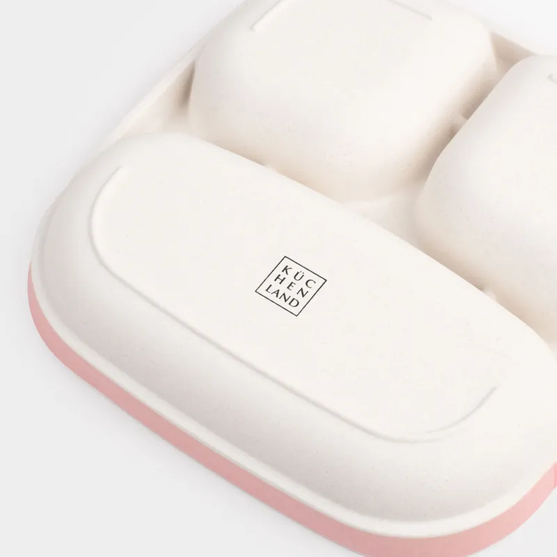 Тіскебасар тәрелкесі, балаларға арналған, 18 см, 3 бөлім, бамбук, қызғылт-жасыл, Көйлек киген қыздар, Sweet loli, image-5