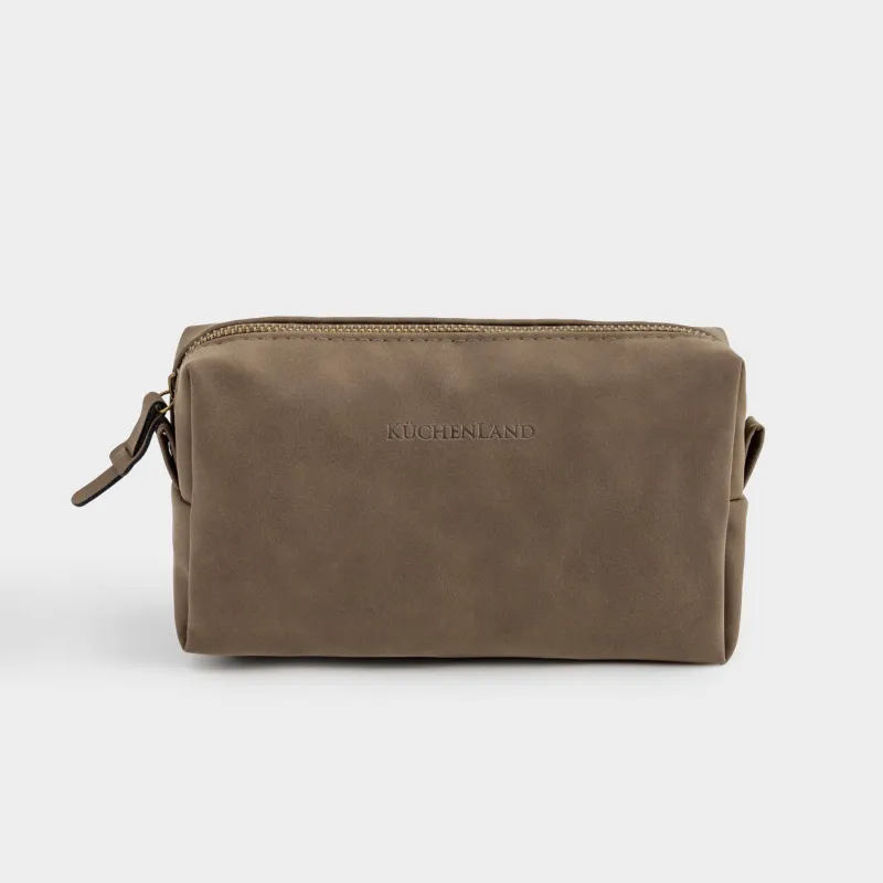 Косметикалық сөмке, 20х10 см, полиуретан, тікбұрышты, қою қоңыр, Krast