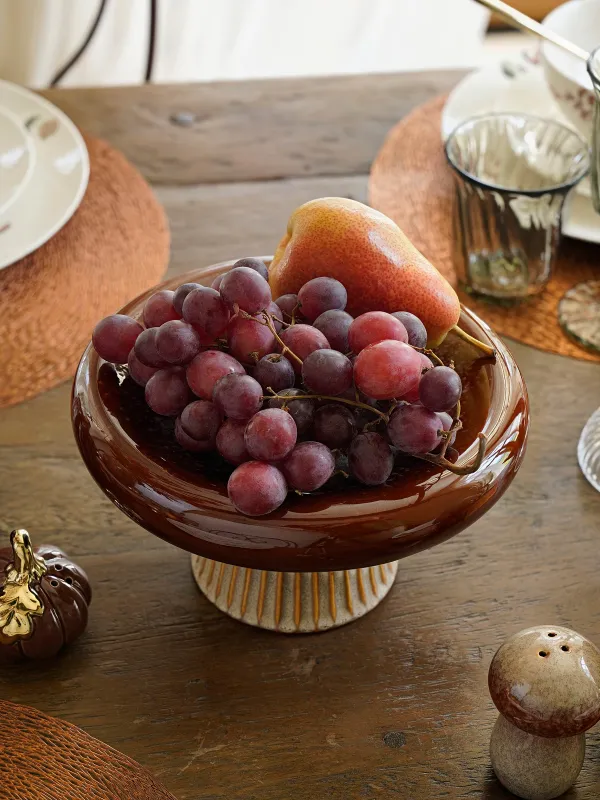 Аяқты ыдыс, 22х12 см, фарфор Р, сүтті-қоңыр, Саңырауқұлақ, Colors autumn, image-6