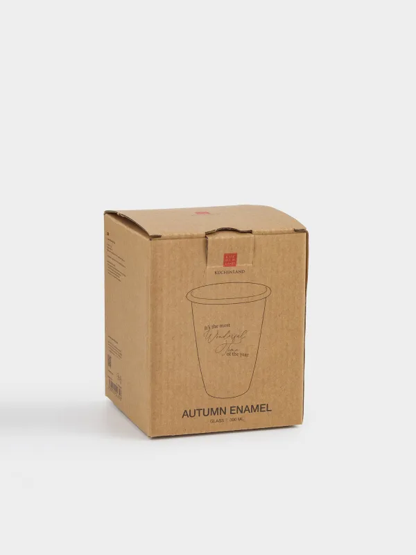 Стақан, 12 см, 500 мл, эмальданған металл, сүт түстес, Бұтақтар, Autumn eamel, image-5