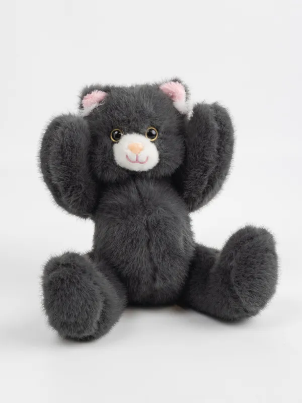 Игрушка, 30 см, мягкая, с подвижными лапами, полиэстер/пластик, графитовая, Кот, Cat, image-2