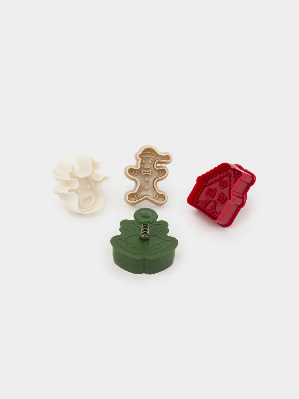 Пісіруге арналған штамп, 4 дана, пластик, түрлі-түсті, Мерекелік атрибуттар, Bakery color, image-0