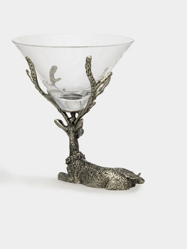 Бокал для мартини, 300 мл, стекло/металл, Серебристый олень, Arctic deer, image-2