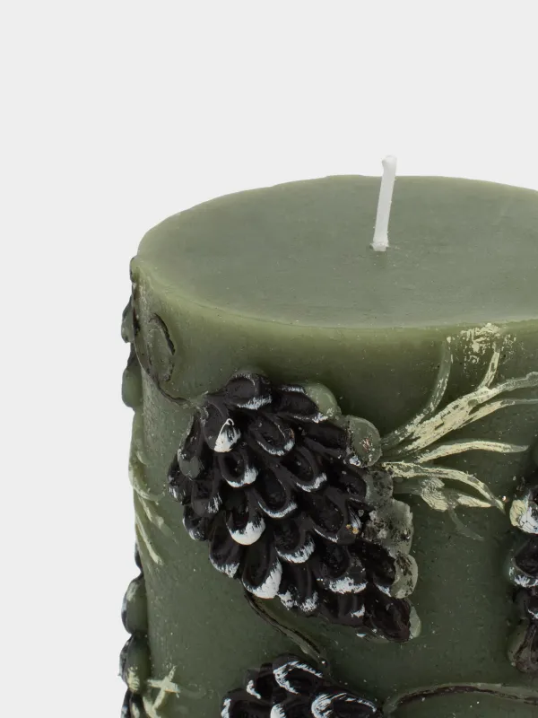 Шам, 8х9 см, цилиндрлік, жасыл, Шырша бүршіктері, Winter delice, image-2