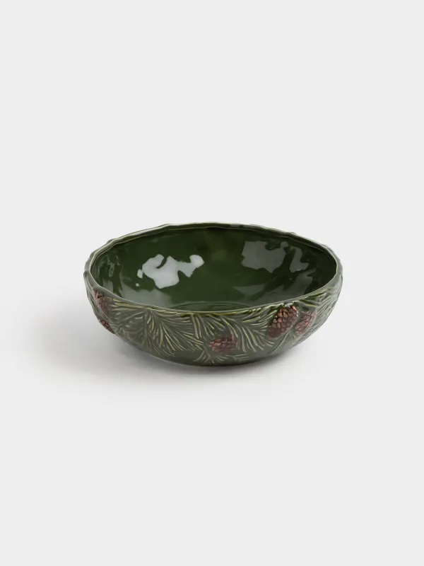 Салатник, 23х8 см, 1,7 л, керамика D, зеленый, Шишки на еловых ветках, Forest whispers, image-3