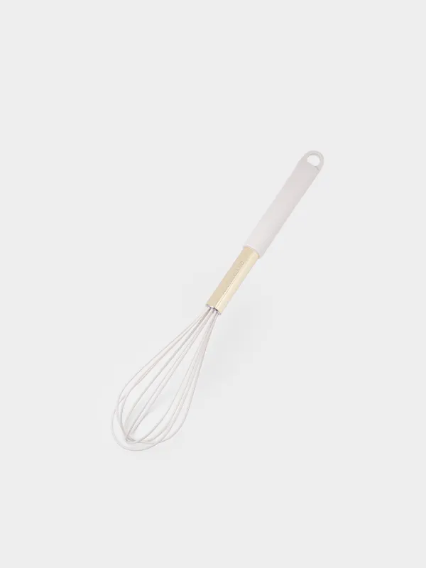 Венчик, 34 см, силикон/сталь, молочно-золотистый, Apiro, image-1