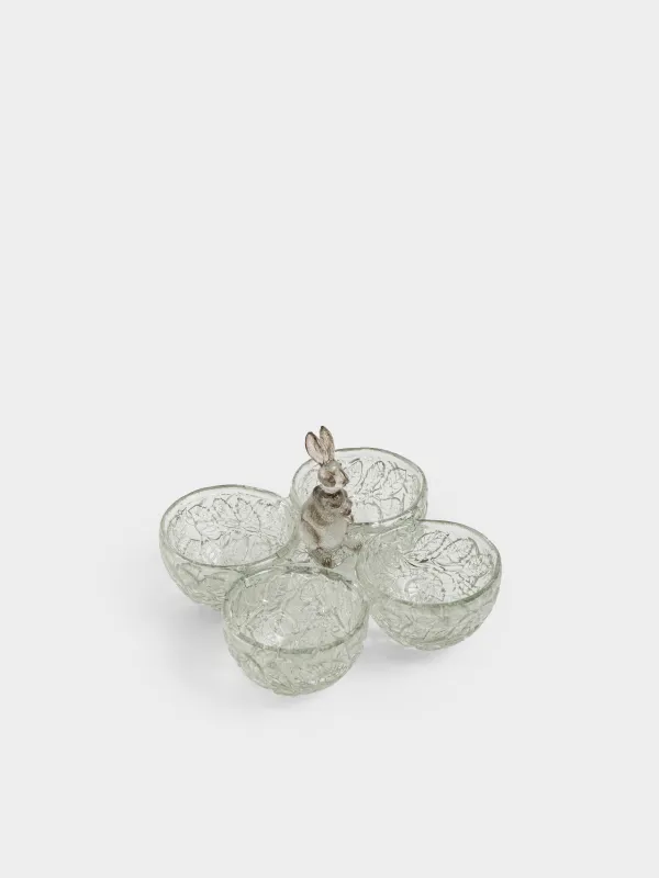 Блюдо пасхальное, 11х9 см, 4 отделений, Кролик, Easter lace, image-4