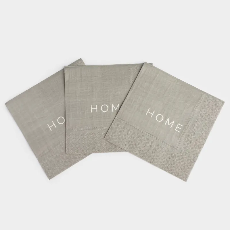 Қағаз майлықтар, 33х33 см, 20 дана, шаршы, сұр, Home, Scroll, image-2