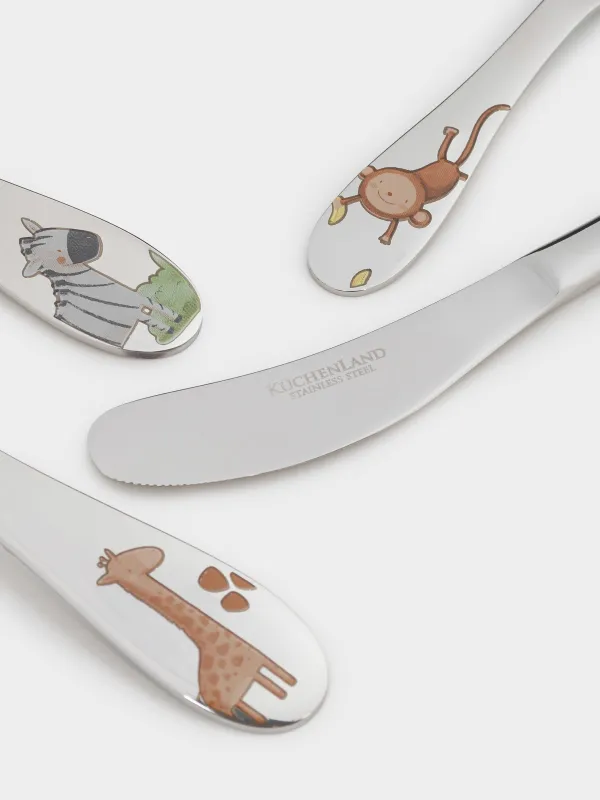 Столовые приборы, детские, 1 перс, 4 пр, сталь, Сафари, Jungle, image-2