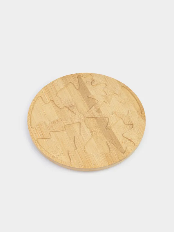 Тіскебасарларға арналған жиынтық, 5 зат, айналмалы, тұғырда, керамика/бамбук, Шыршалар мен бантиктер, Bamboo, image-2