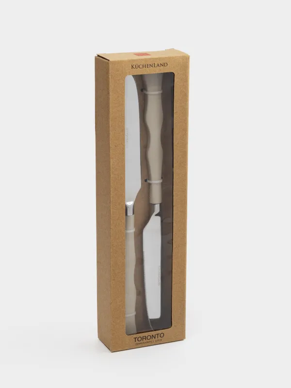 Ас пышағы, 2 дана, болат/пластик, сарғылт-қоңыр, Иілімдер, Toronto, image-4