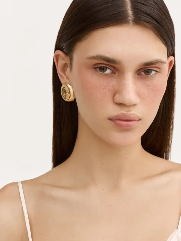 Пуссет сырғалары, 3 см, 2 дана, металл, алтын, Jewelry, image-4