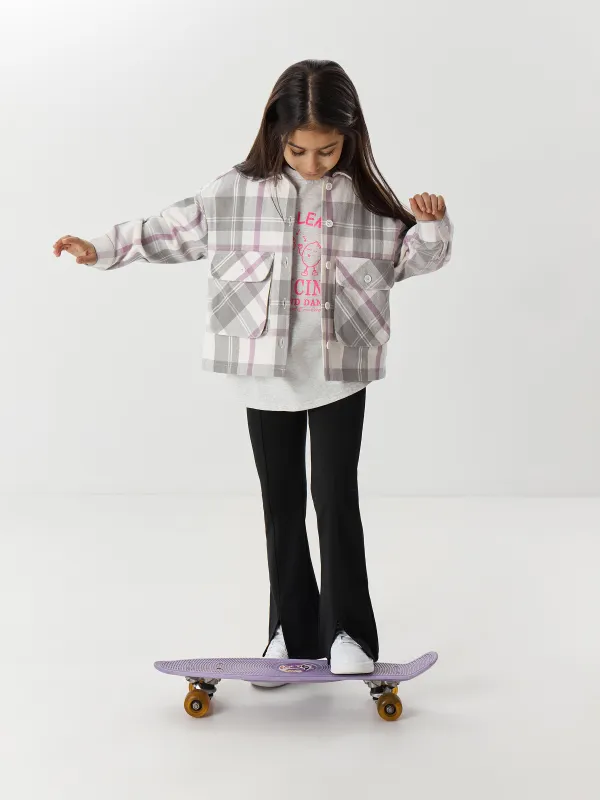 Рубашка детская, молочно-лиловая, Madlen, image-5