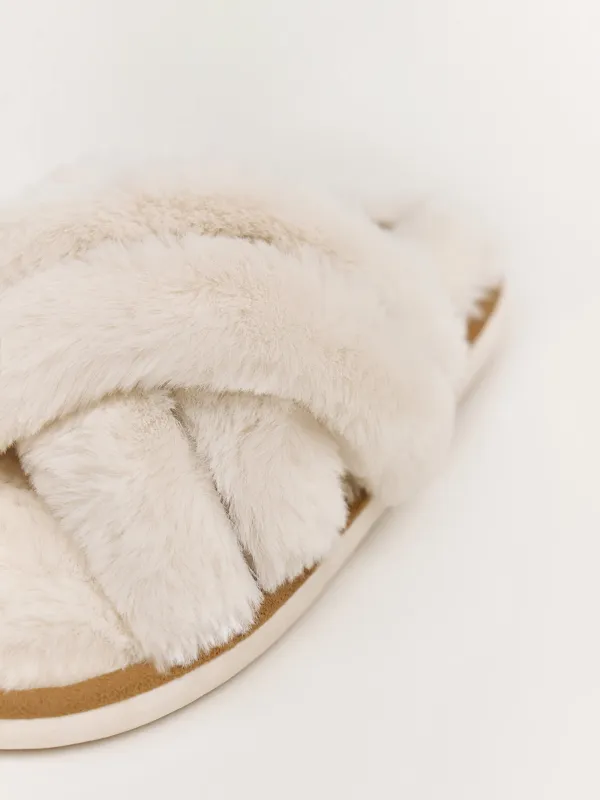 Әйелдер тәпішкелері, үйге арналған, өлшемі 40-41, жасанды үлбір, сүт түстес, Tape, image-4