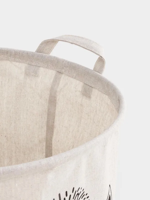 Сақтау сөмкесі, 35х40 см, тұтқалары бар, мақта/полиэстер, дөңгелек, сүт түстес, Аю және кірпі, Funny world, image-5