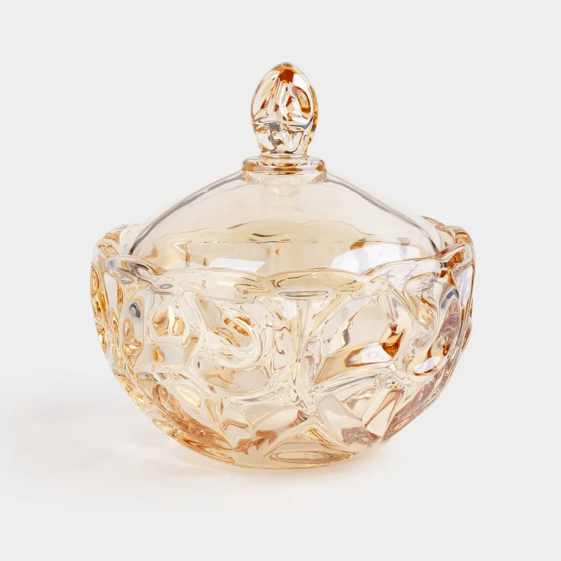 Сақтау ыдысы, 19х17 см, 1 л, шыны Р, кәріптас, Өрнектер, Gala