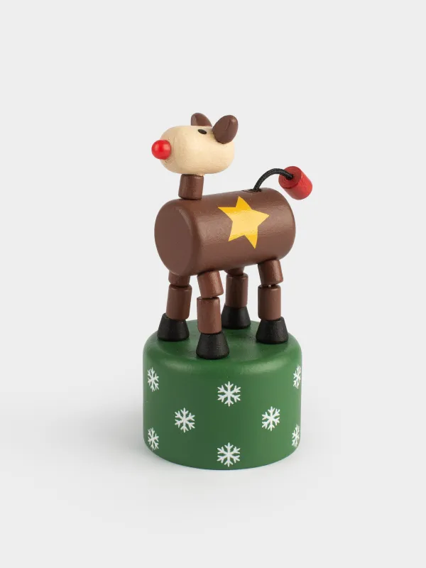 Ойыншық, 10х5 см, тартқыш, ағаш, қоңыр, Ит, Dog, image-1