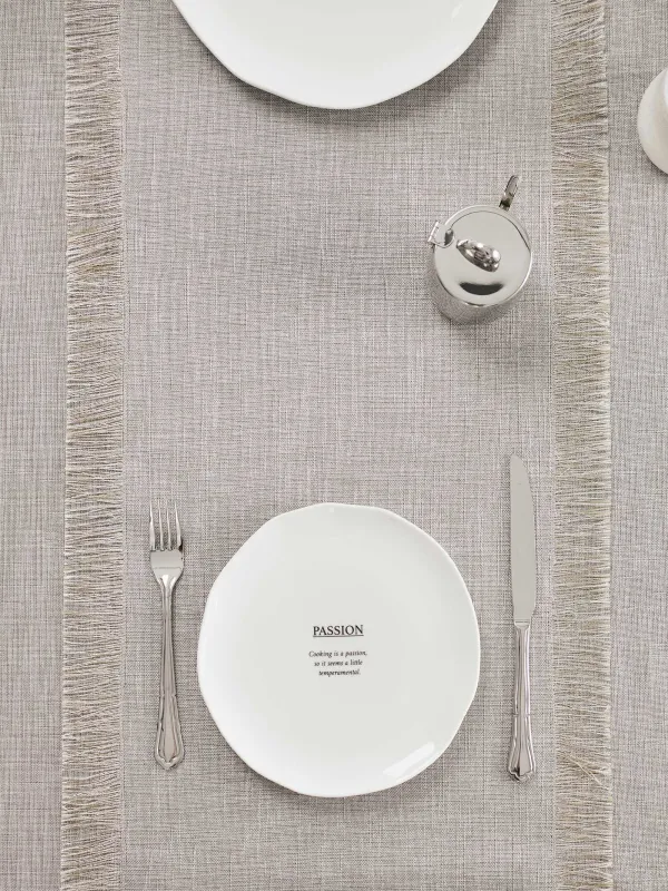 Үстел төсеніші, 40х160 см, шашағы бар, полиэстер, сұр меланж, Beverin, image-5