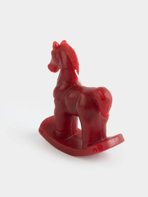 Шам, 12 см, жылтыры бар, қызыл, Жылқы, Antique horse, image-2