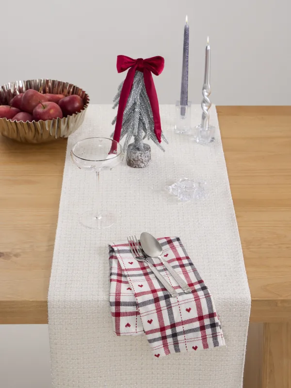 Үстел төсеніші, 40х160 см, полиэстер, ақ, Күміс тор, Cage silver, image-3