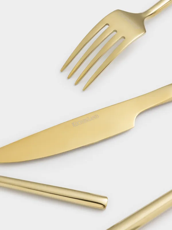 Ас құралдары, 6 тұлға, 24 зат, болат, алтын, Dublin, image-6