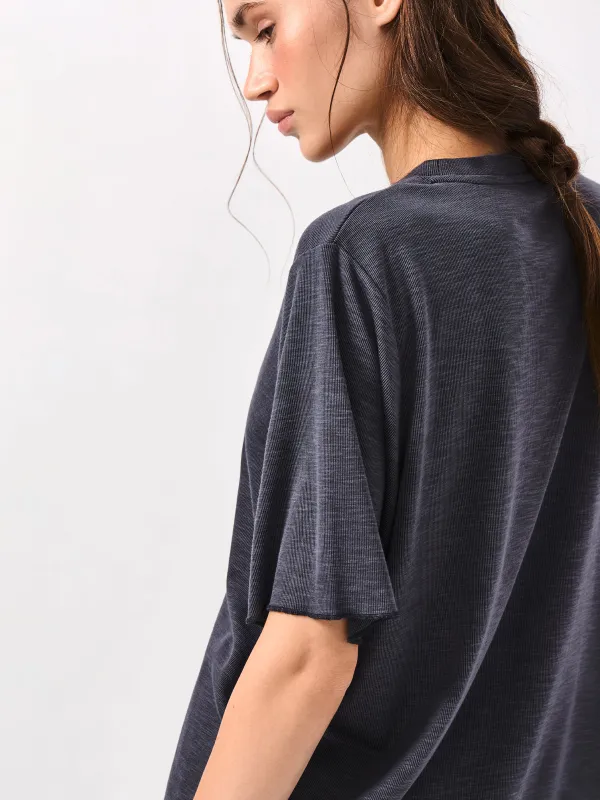 Әйелдер футболкасы, өлшемі L, модал/полиэстер, қою сұр, Savina, image-3