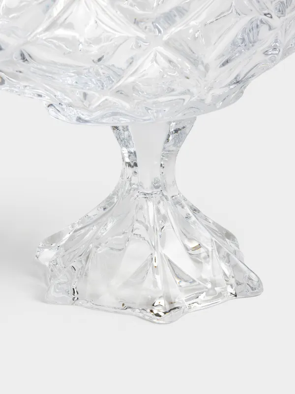 Ваза для фруктов, 35x22 см, на ножке, стекло Р, Rhomb, image-2