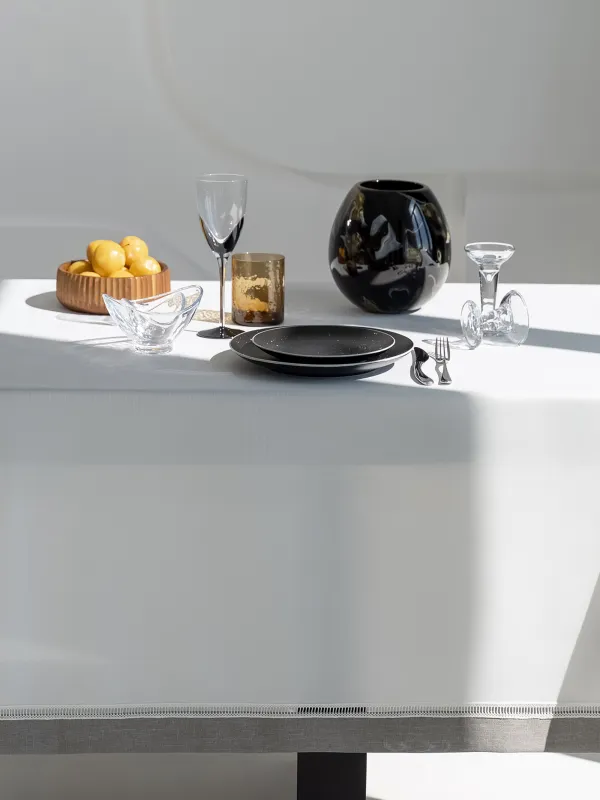 Скатерть, 170х250 см, полиэстер, бело-серая, Milky way, image-5