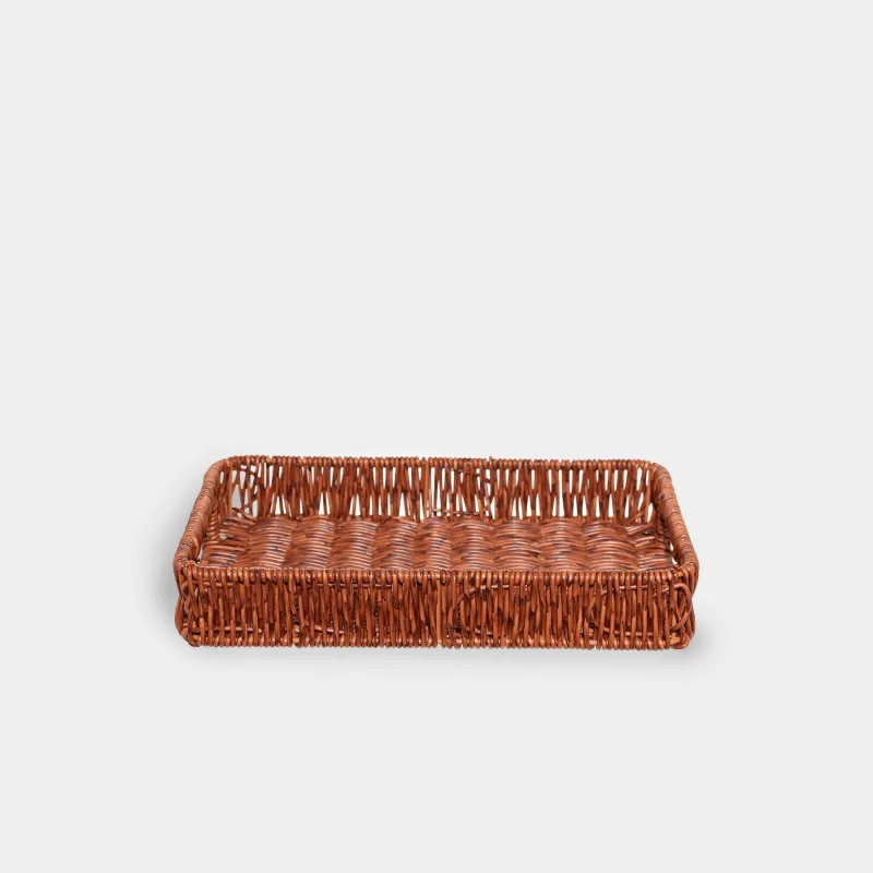 Поднос, 30х20 см, ротанг, прямоугольный, коричневый, Blendy