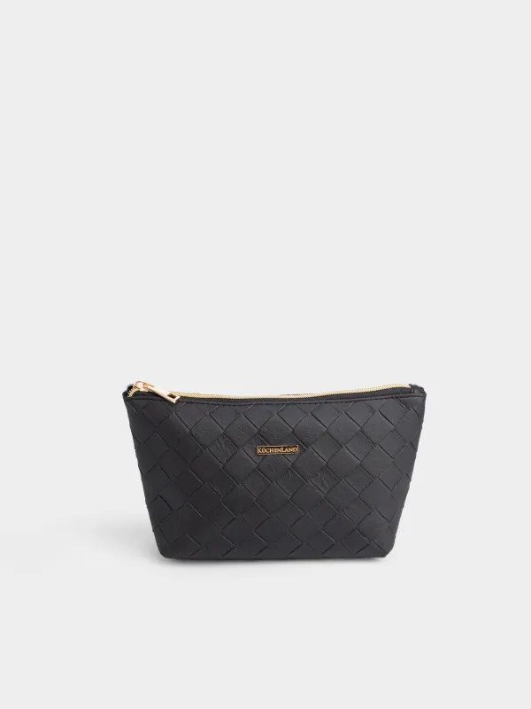 Косметикалық сөмке, 26х13 см, полиуретан, қара, Sennit, image-0