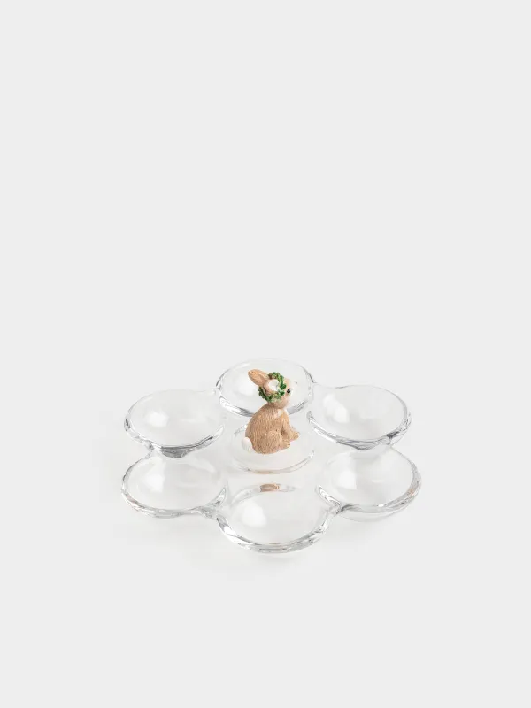 Пасха ыдысы, 18 см, 6 бөлім, шыны/полирезин, Қоян, Clear figure, image-4