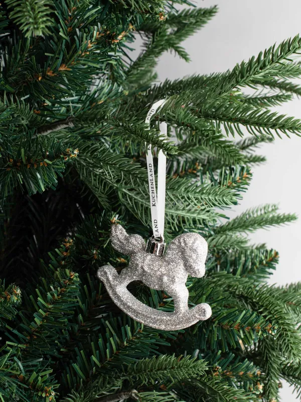 Шырша ойыншығы, 8 см, пластик, жылтыр, күміс, Тербелетін ат, Figure sparkle, image-3