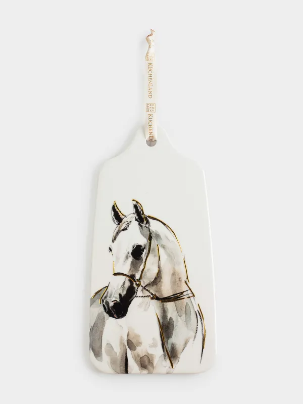 Подставка под горячее, 14x28 см, керамика/пробка, Лошадь, Horse sketch, image-0