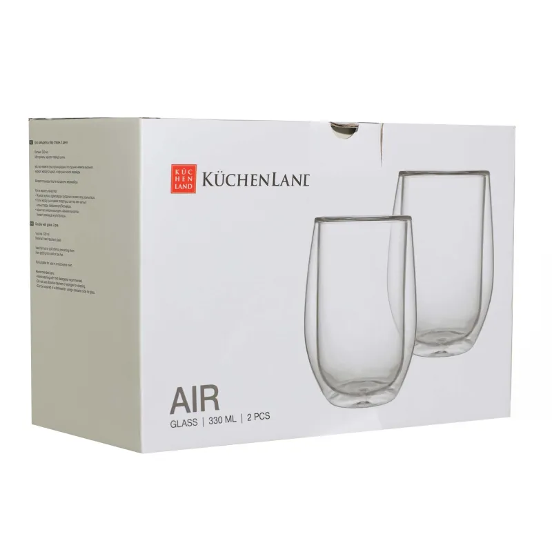 Стақан, 12 см, 330 мл, 2 дана, шыны Б, Air, image-2