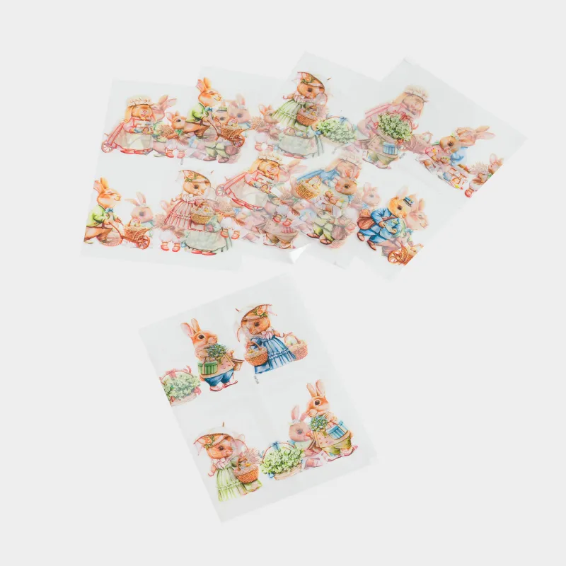 Жұмыртқаға арналған термоэтикеткалар жинағы, 10 дана, 15х9 см, Пасха, ПВХ, Қояндар, Easter, image-2