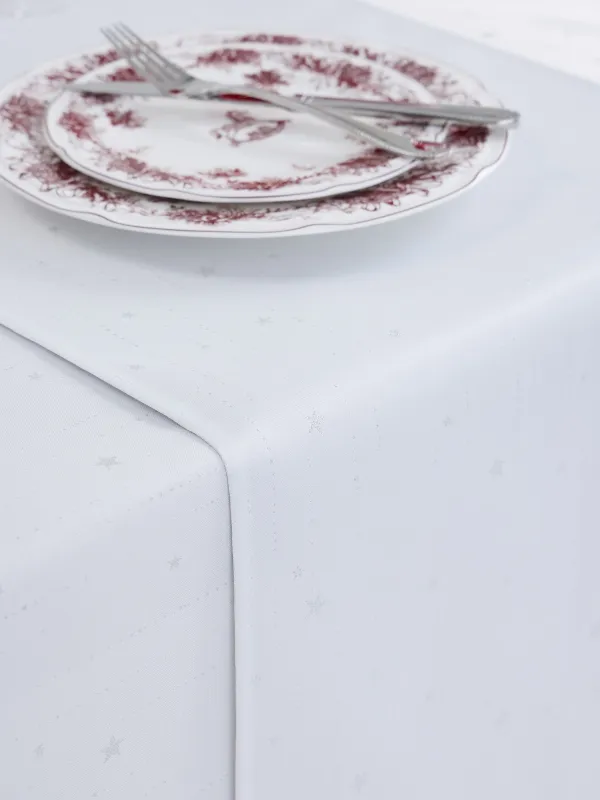 Дорожка настольная, 40х160 см, из жаккарда, Серебристые звезды, Starlight, image-4