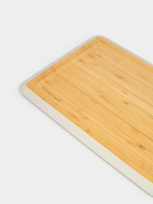 Табақша, 33x24 см, бамбук, тікбұрышты, сүт түсті жиегі, Bamboo, image-5