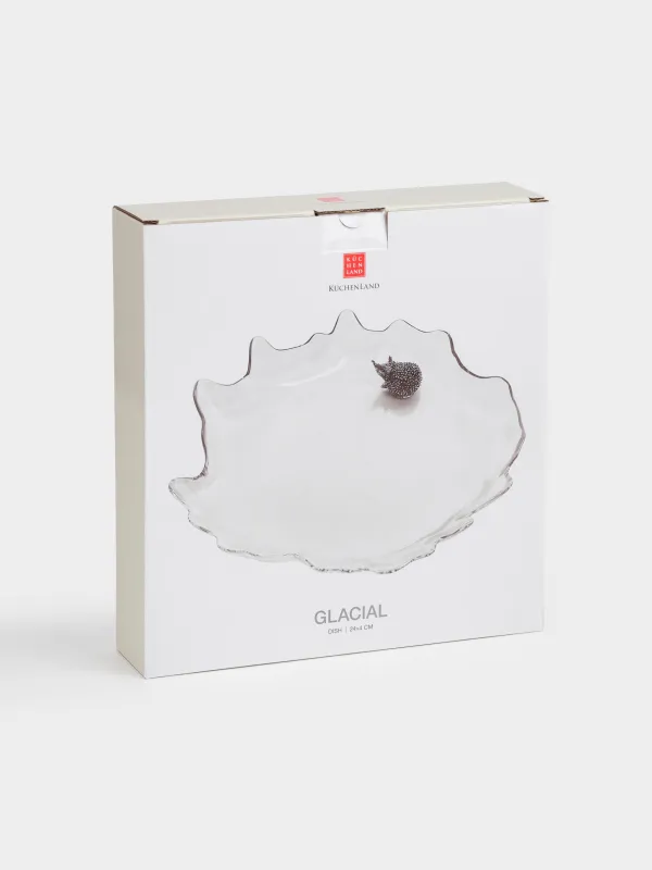 Ыдыс, 24х3 см, шыны/металл, Кірпі, Glacial, image-4