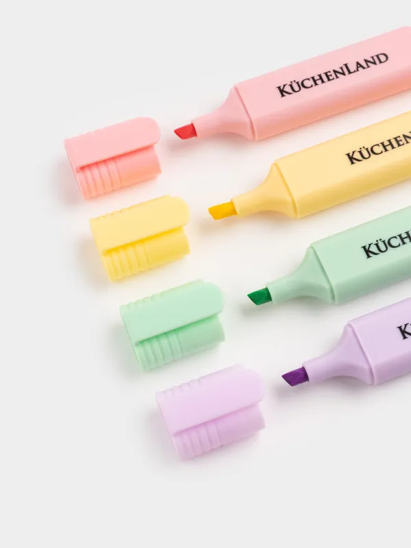 Набор текстовыделителей, 4 шт, пластик, цветные, Draw, image-4