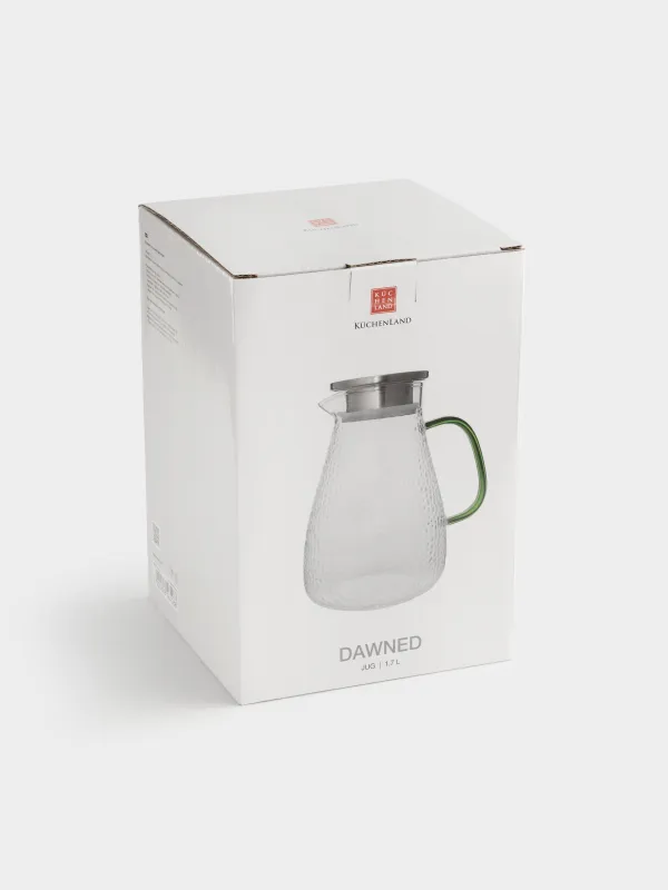 Құмыра, 1,7 л, сүзгіш қақпағы бар, болат құйылған шыны, жасыл тұтқасы бар, Dawned, image-4