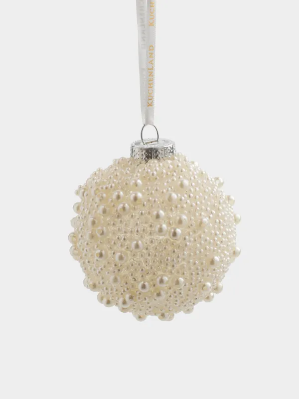 Игрушка елочная, 8 см, пенопласт/пластик, золотистая, Шар с пайетками, Ball sparkle, image-0