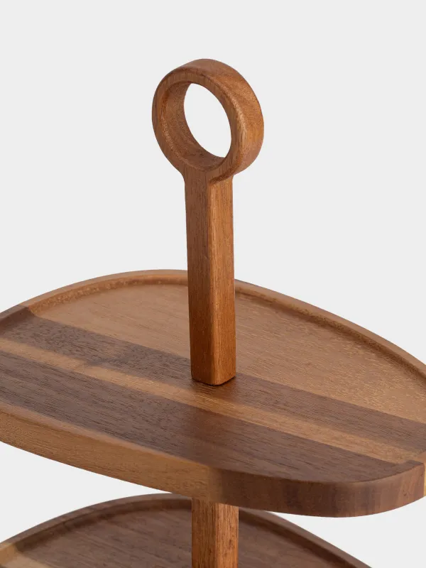 Подставка для пирожных, 26х18/24 см, 2 яруса, дерево, Noble tree, image-1