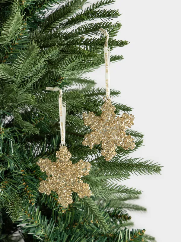 Игрушка елочная, 8 см, 2 шт, Снежинка, Figure sparkle, image-2