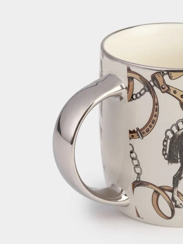 Саптыаяқ, 380 мл, фарфор N, сұр-күміс, Жылқы, Horse silver, image-2