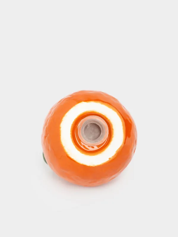 Емкость для соли или перца, 7 см, керамика D, оранжевая, Мандарин с листьями, Fruits, image-3