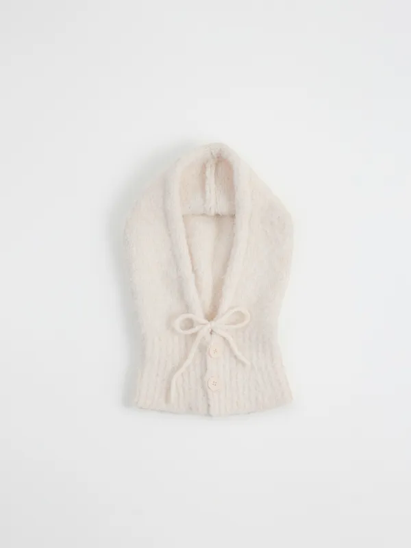 Капор женский, единый размер, на пуговицах, полиэстер/нейлон/шерсть, молочный, Kapor, image-1