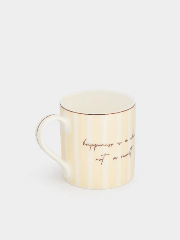 Саптыаяқ, 380 мл, 2 дана, фарфор F, ақ, алтын жиегі бар, Жолақтар, Geometry, image-2