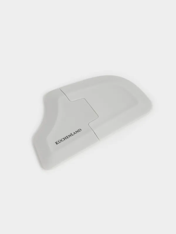 Скребок для мытья на кухне, 11 см, 2 насадки, силикон/сталь/пластик, серый, Soft kitchen, image-1