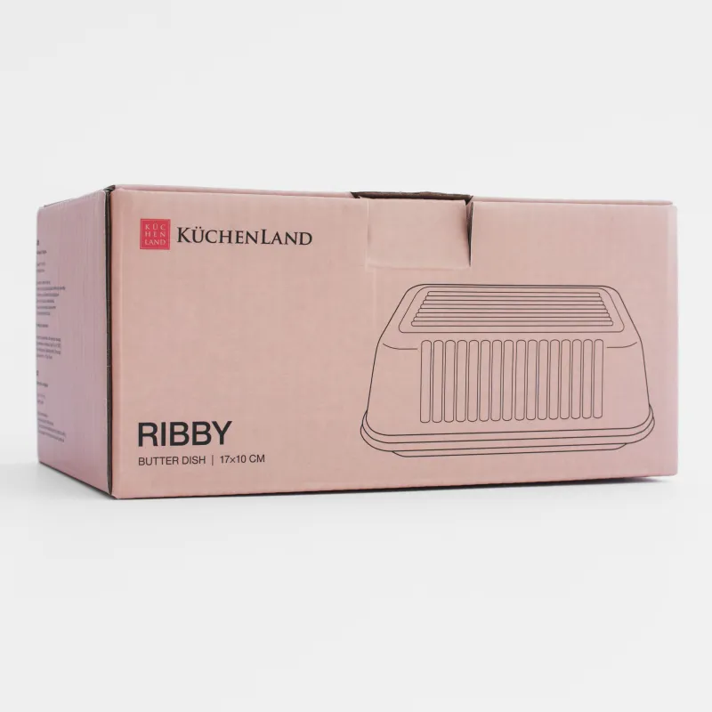 Масленка, 17 см, стекло Р, прямоугольная, Ribby, image-6