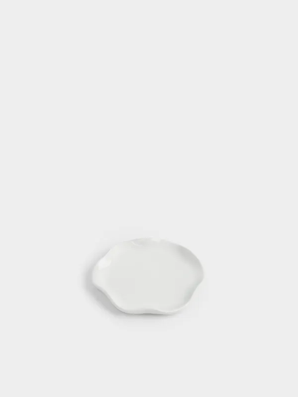 Қасық тұғыры, 12 см, керамика, сүт түстес, Толқынды жиек, Crumple, image-1